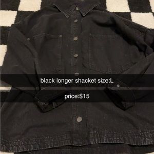 black longer shacket